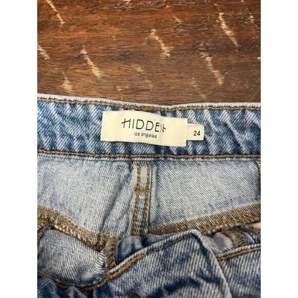 Hidden Size 24 Light Wash High Rise Mom Jeans Seam Detail Vintage Style Denim - Picture 3 of 6